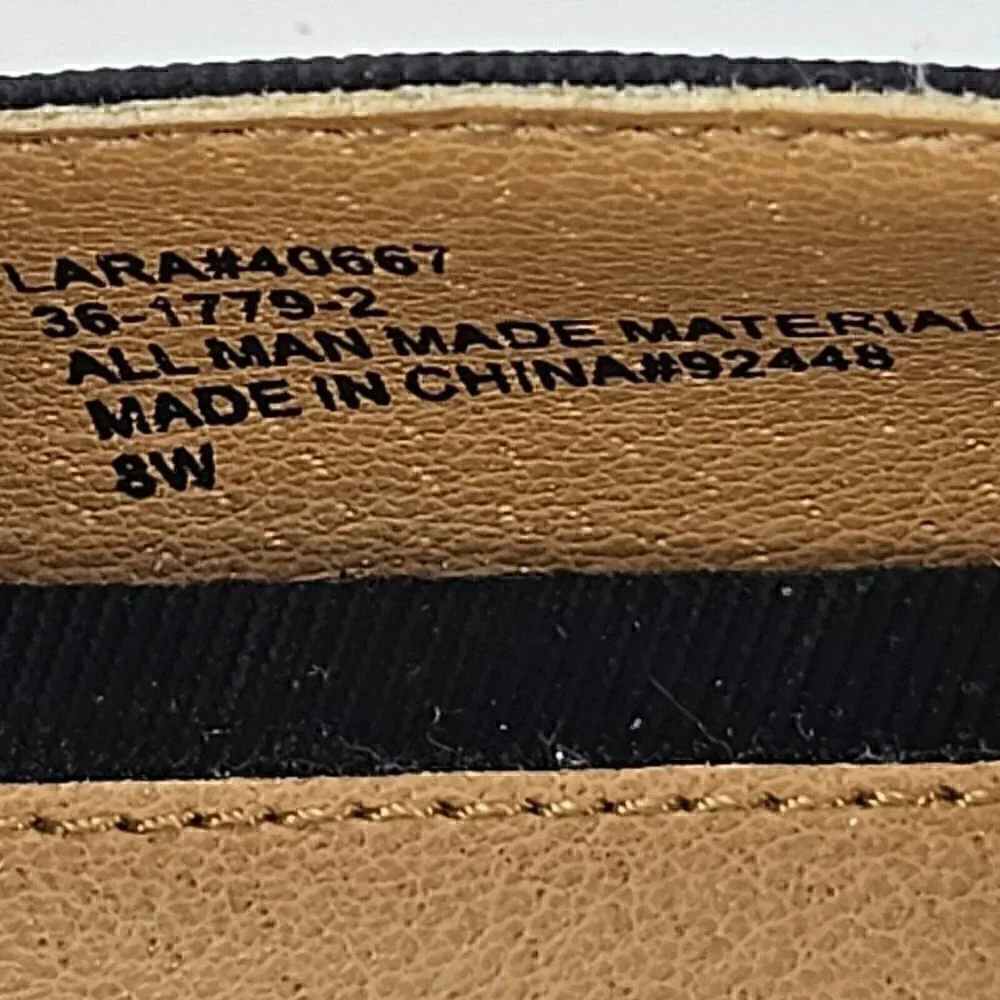 COMFORTVIEW Lara Black Canvas Slip-On Espadrille Flat Elastic Goring  8W